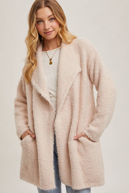 Soft Fuzzy Drape Cardigan