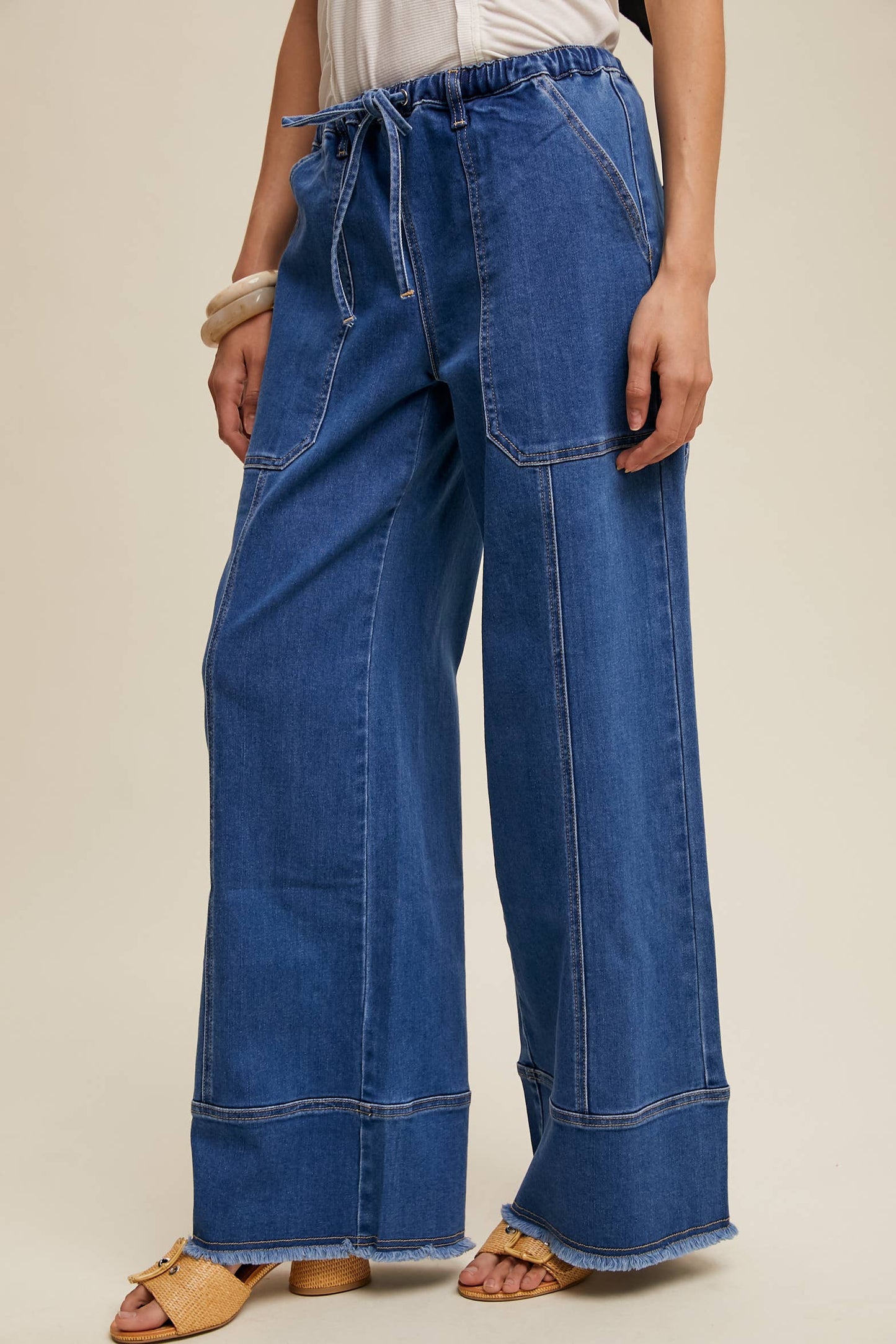 Relaxed Wide-Leg Denim Pants