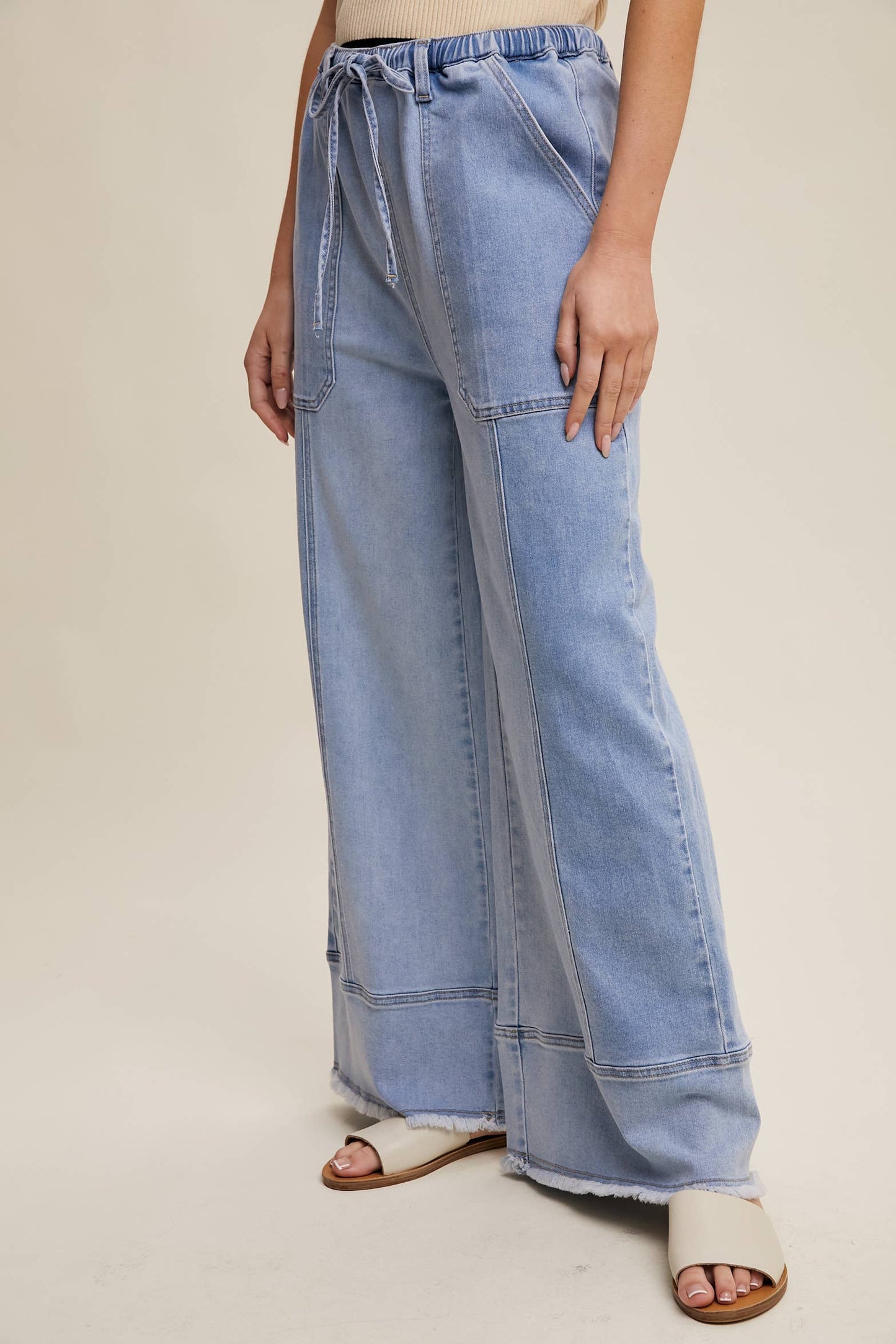 Relaxed Wide-Leg Denim Pants