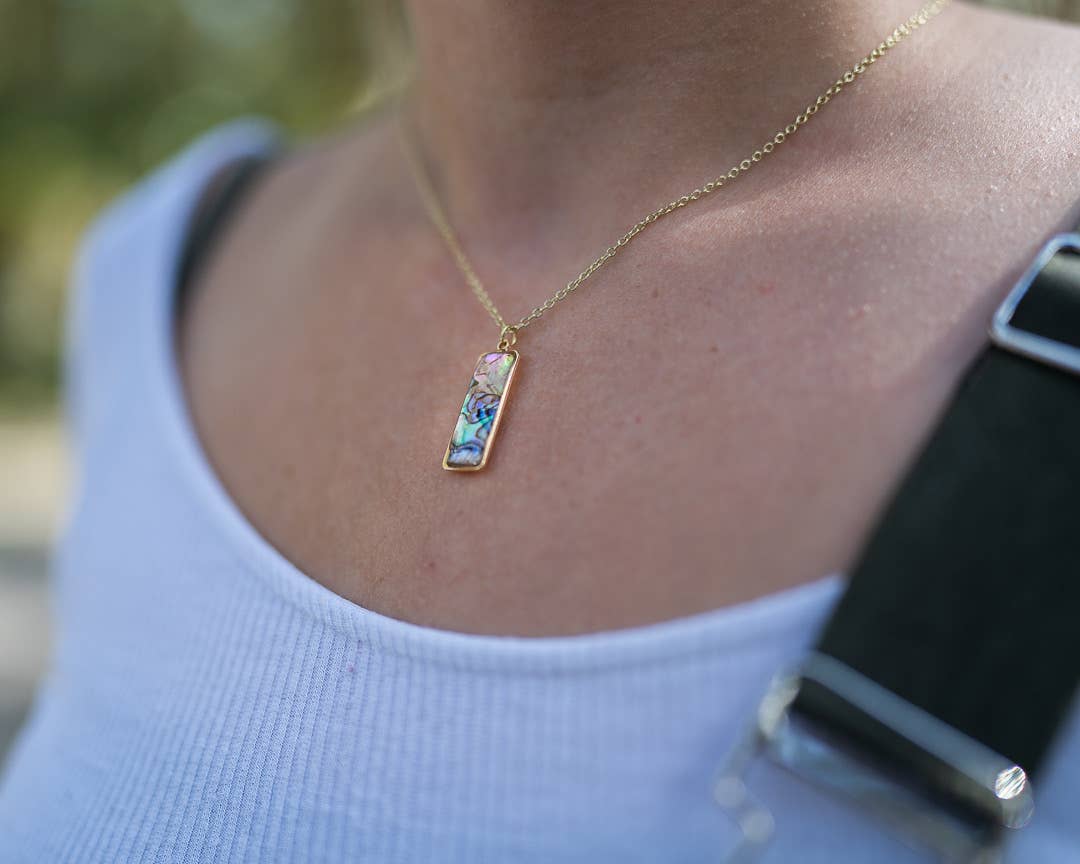 Abalone Shell Necklace 14k Gold Plated