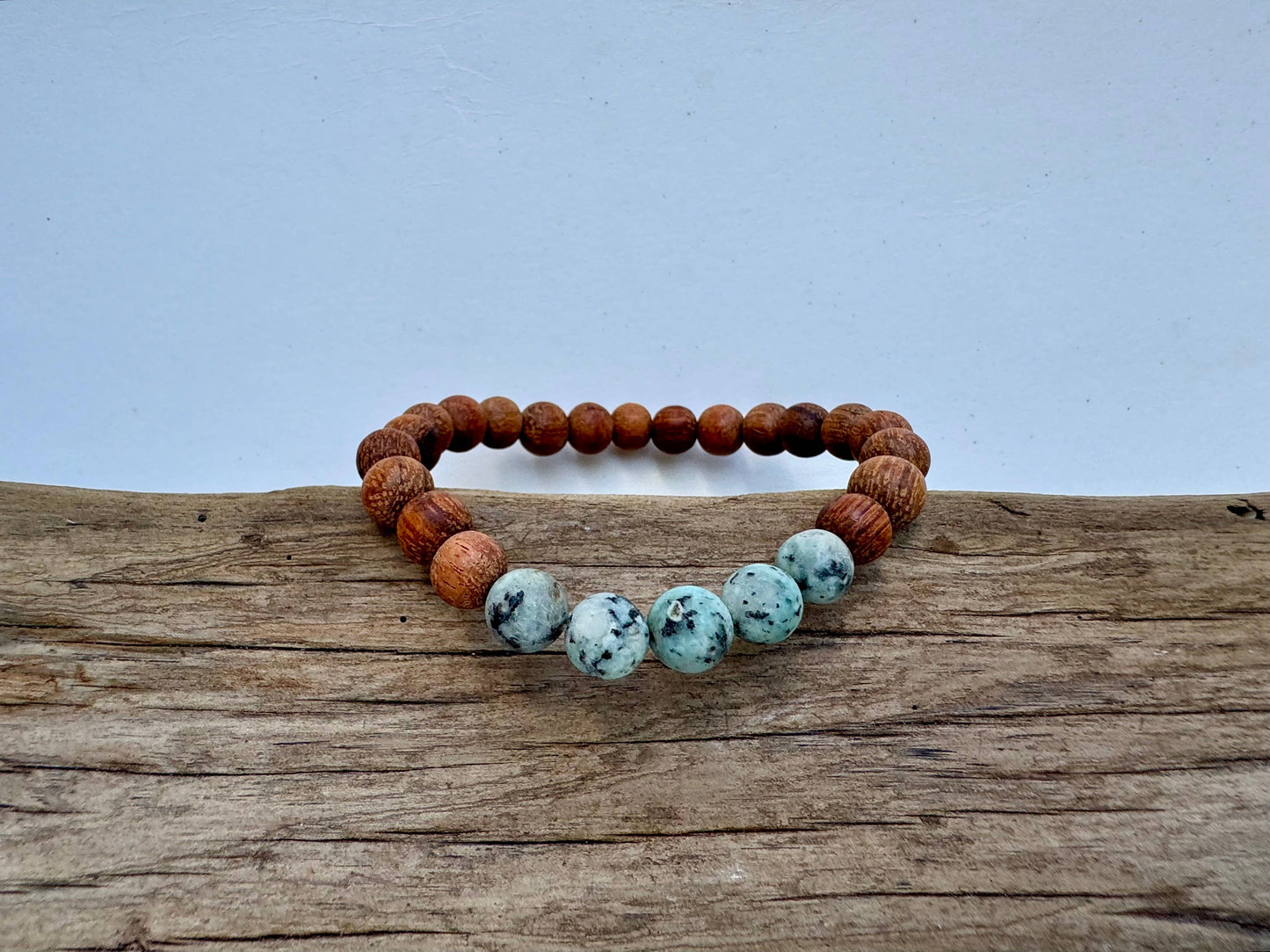 Apatite and Bayong Wood Bracelet