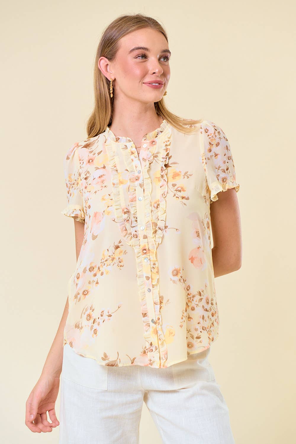 Frilled Button Down Blouse