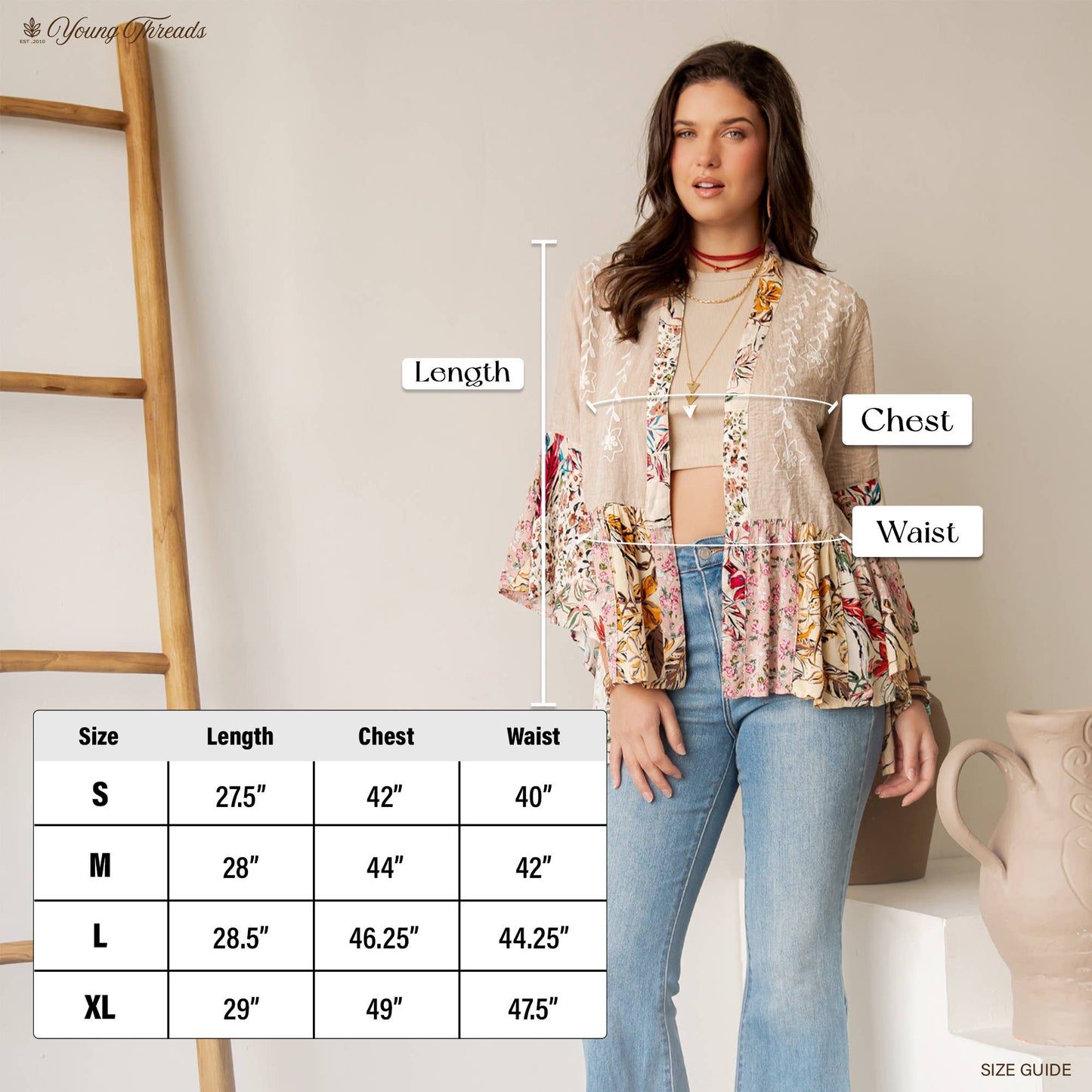 Boho Floral Embroidered Cardigan