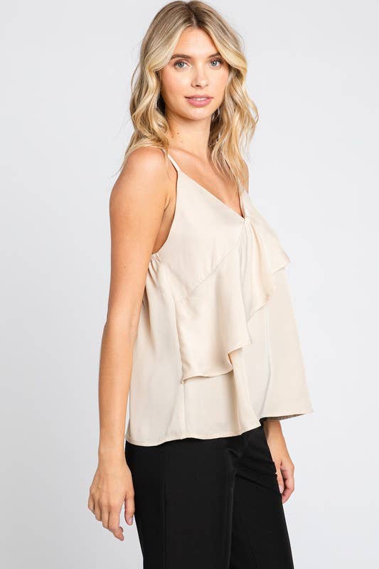 Asymmetrical Ruffle Cami Top