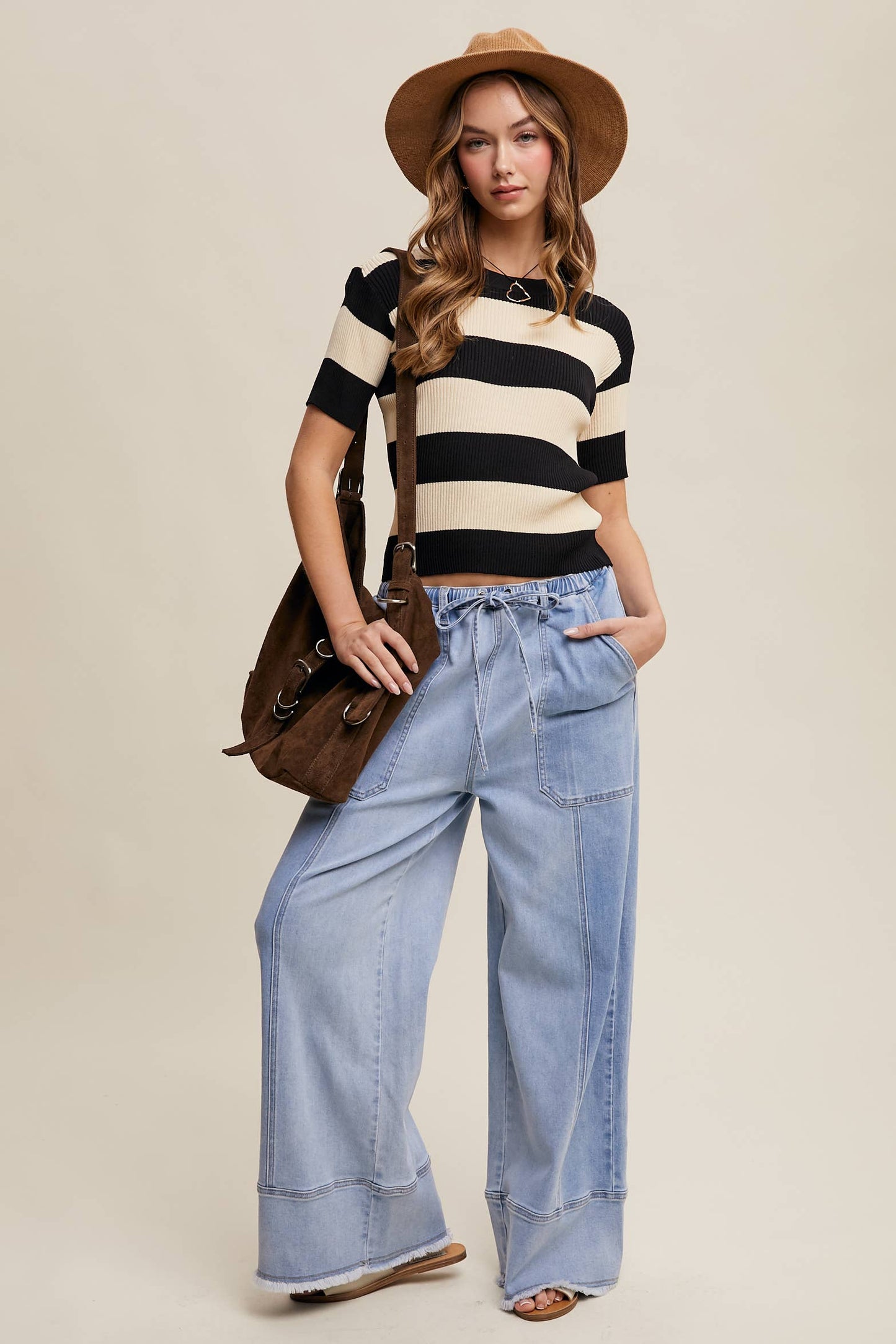 Relaxed Wide-Leg Denim Pants