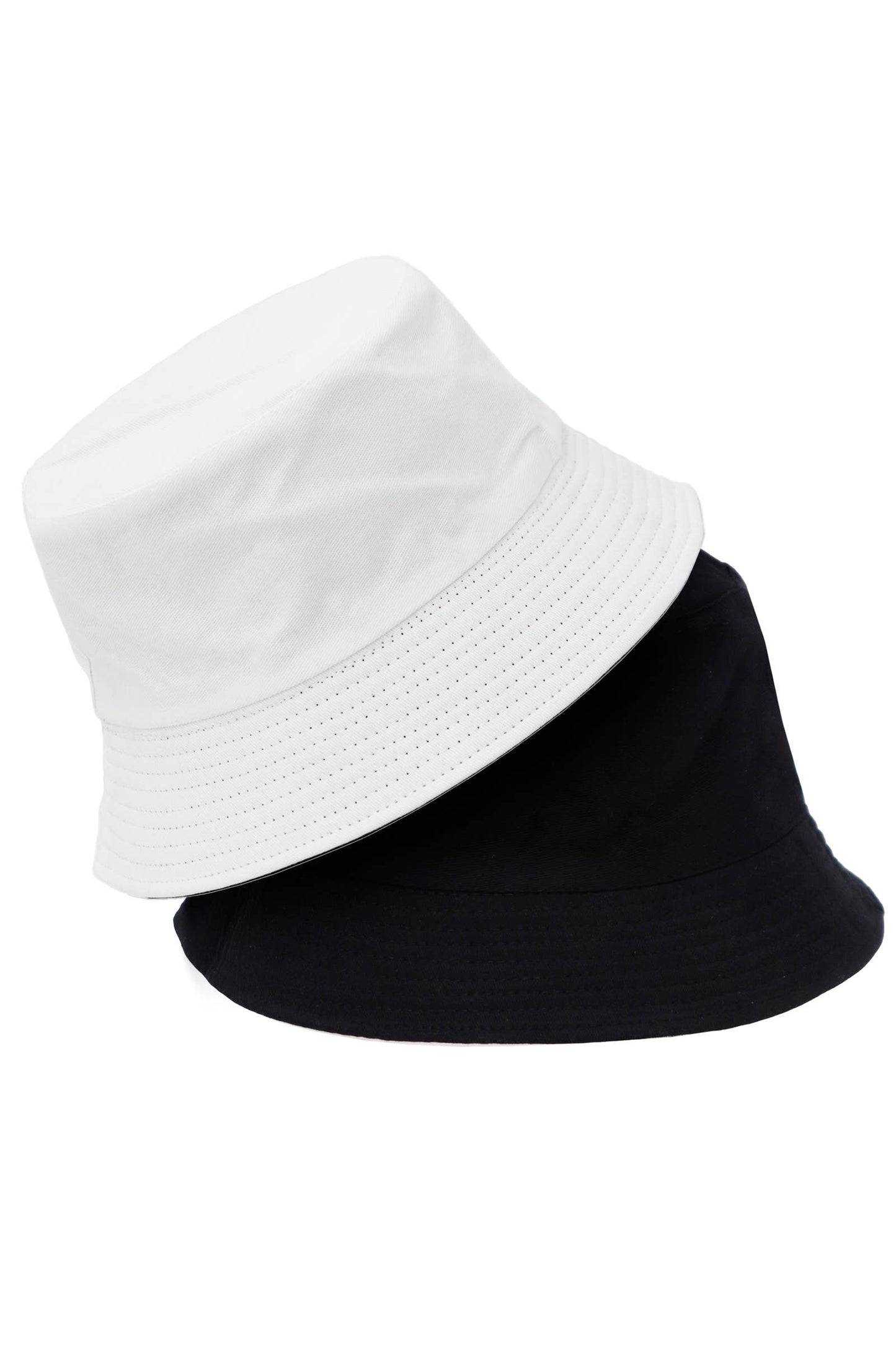 Solid Reversible Black Bottom Cotton Bucket Hat