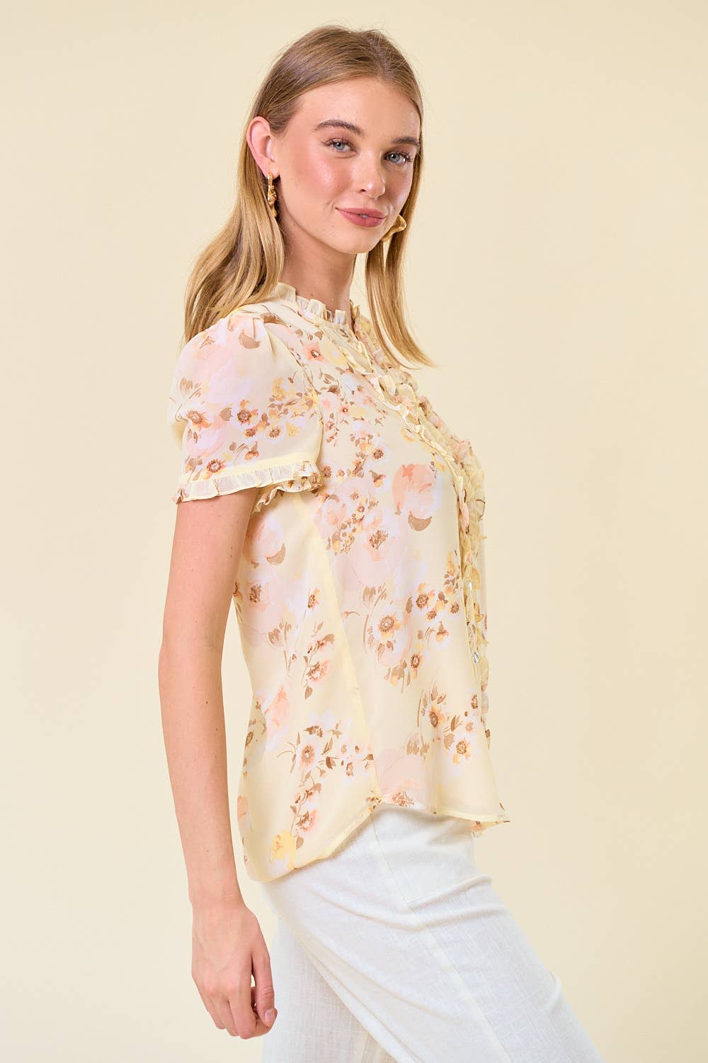 Frilled Button Down Blouse