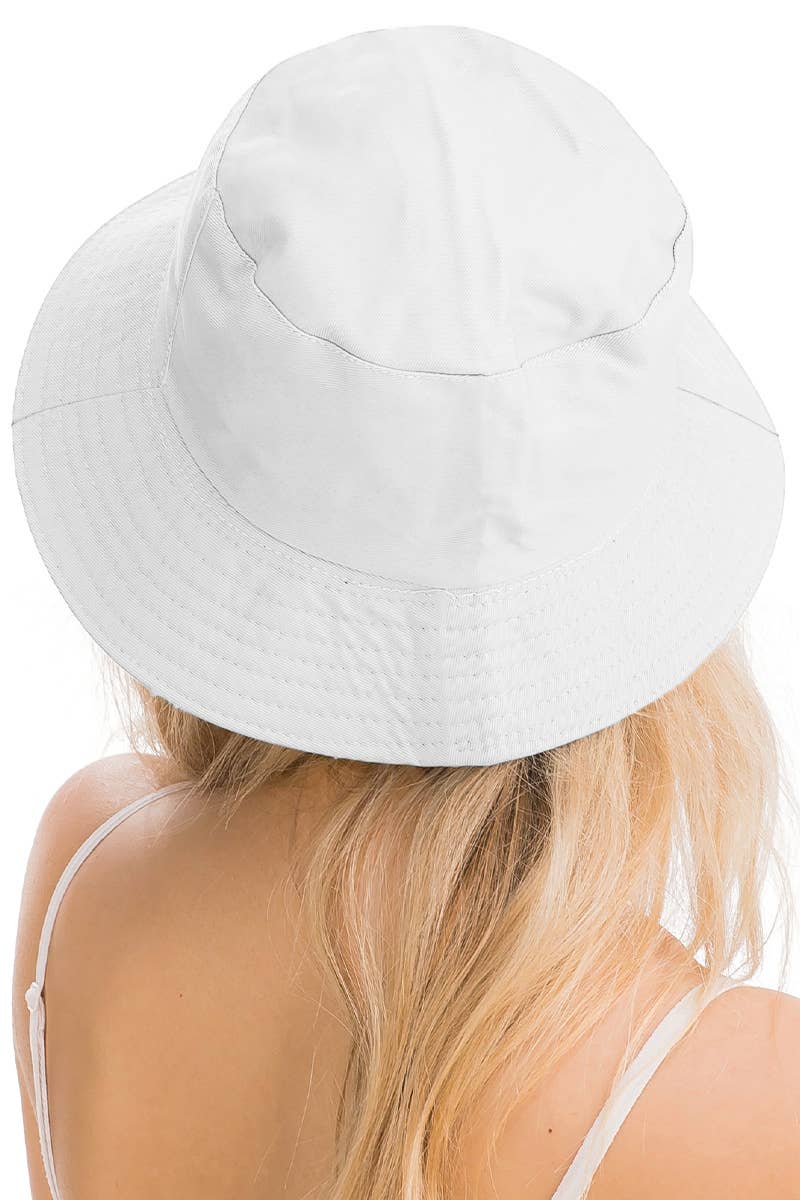 Solid Reversible Black Bottom Cotton Bucket Hat