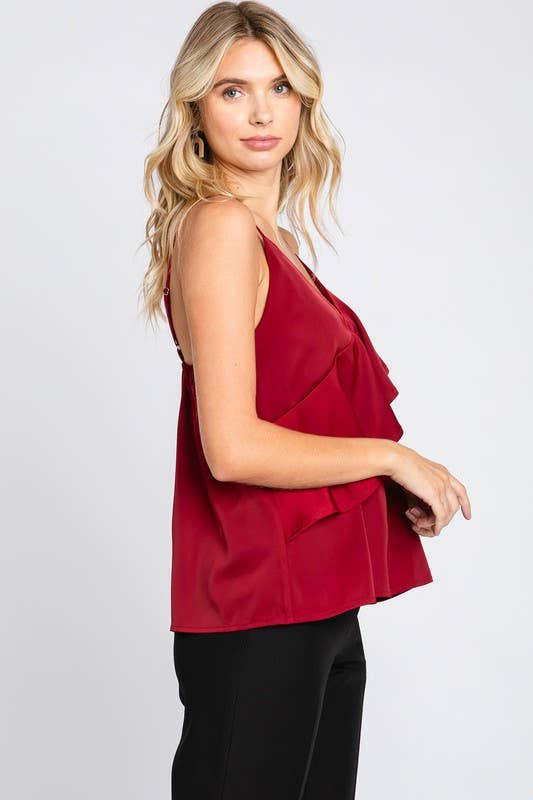 Asymmetrical Ruffle Cami Top