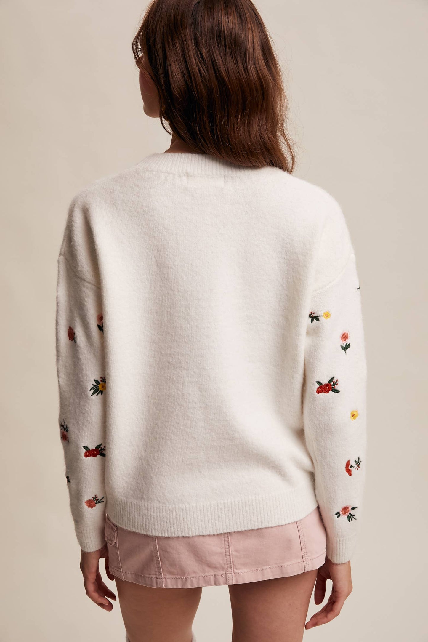 Floral Embroidered Knit Sweater