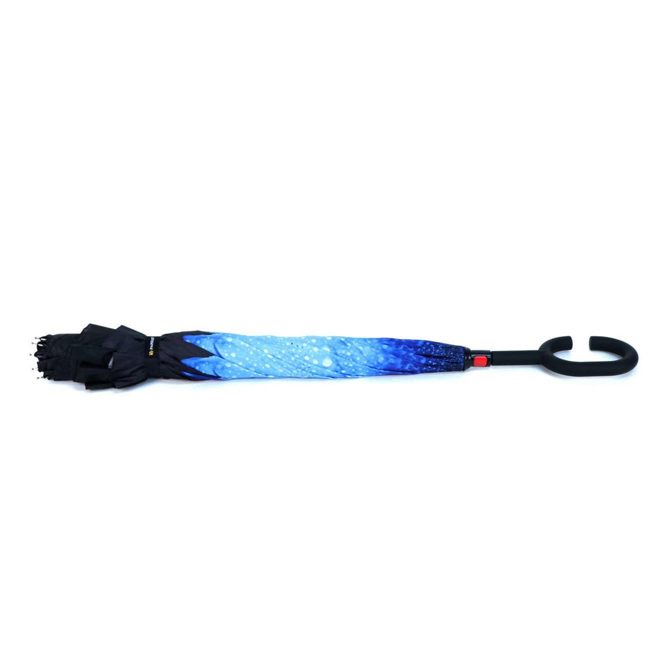 Deep Blue Flower Double Layer Inverted Umbrella