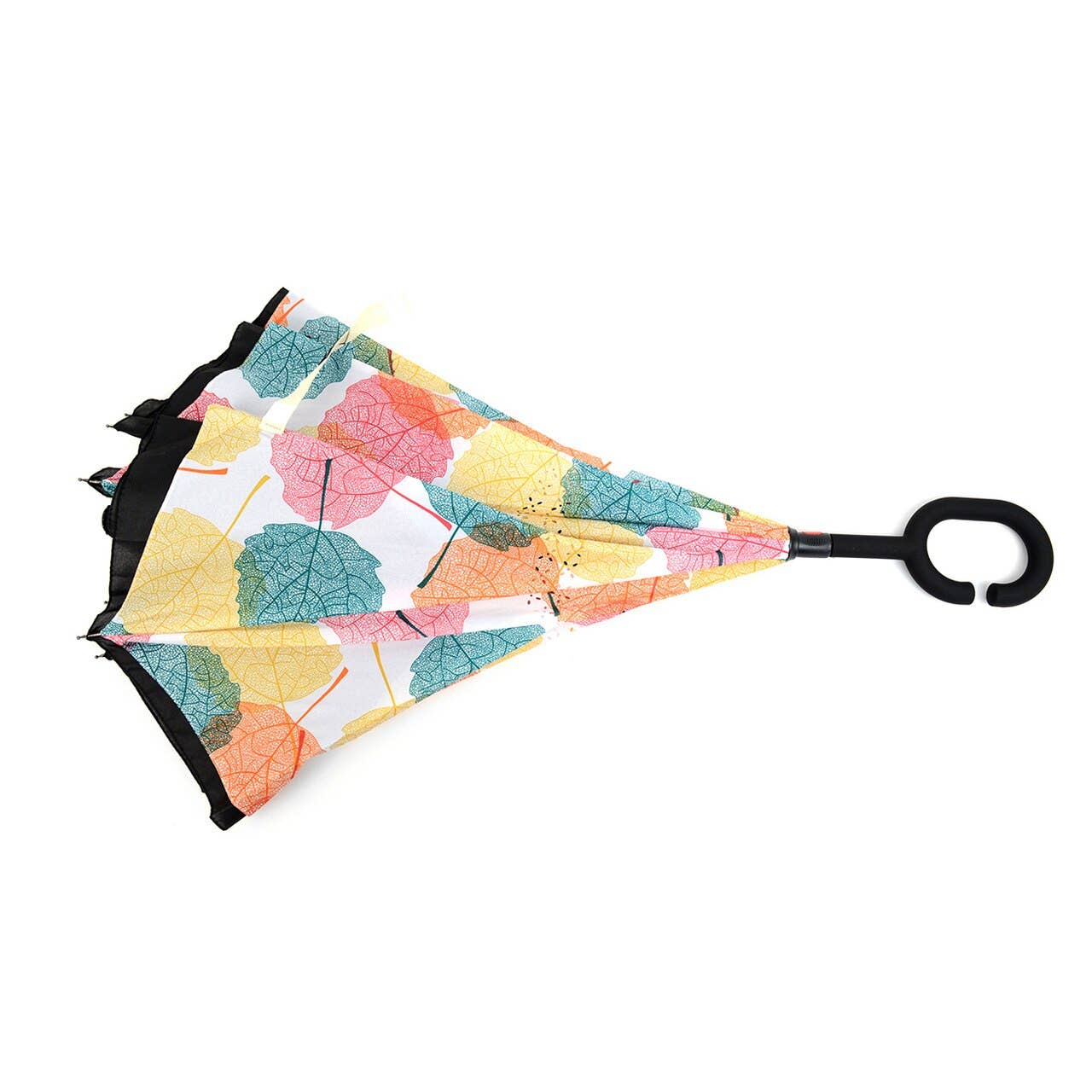 Multi Color Leaves Double Layer Inverted Umbrella