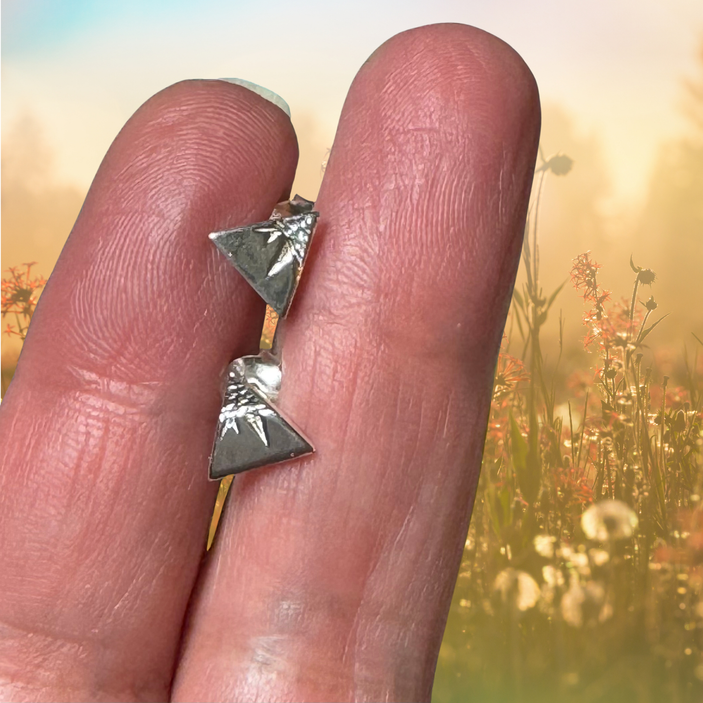 Sterling Silver mountain stud earrings
