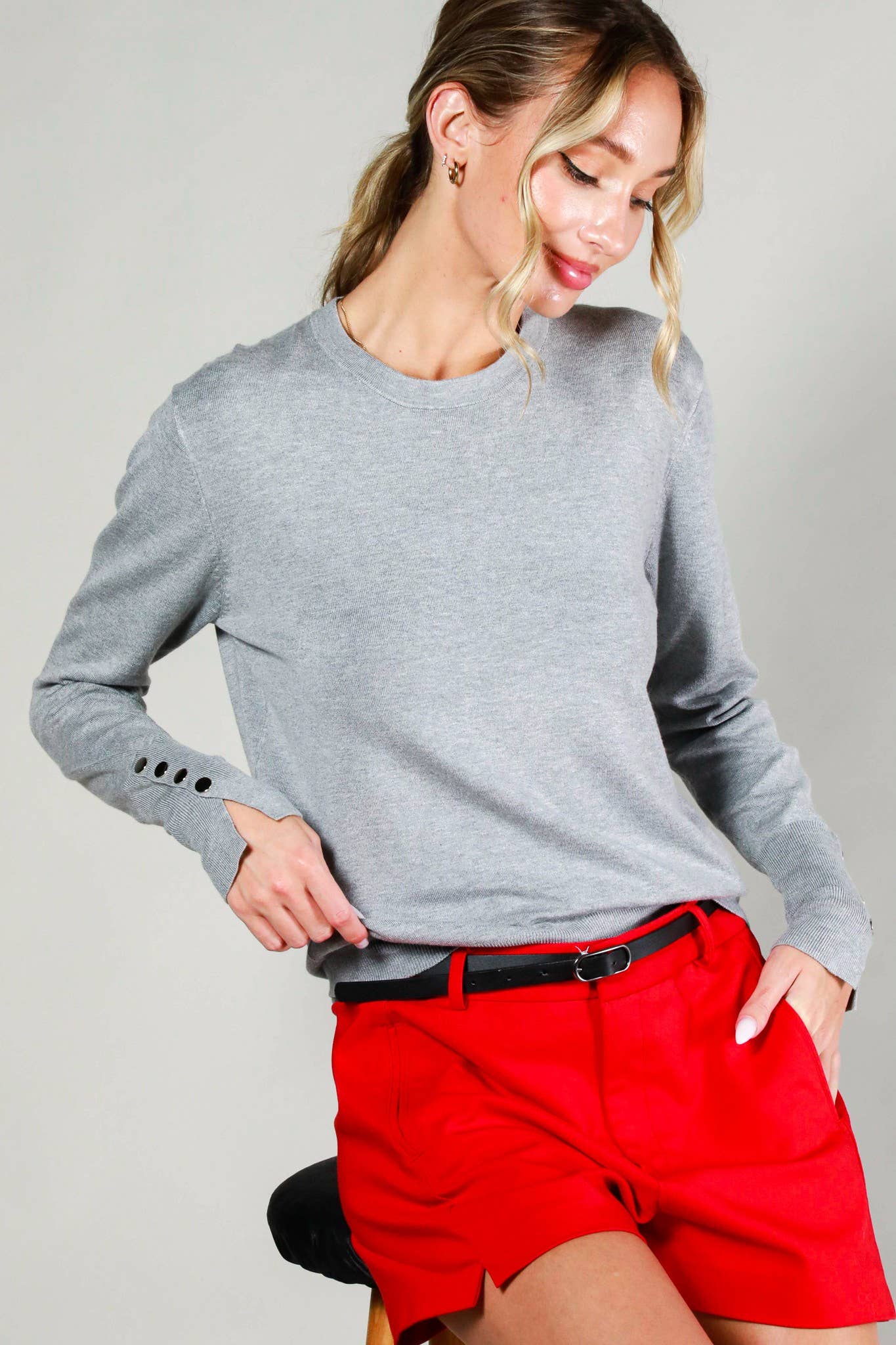 Button Detail Knitted Sweater