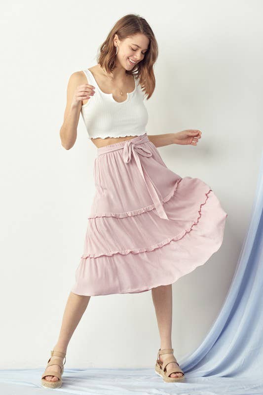 Ruffle Skirt With Waist Band