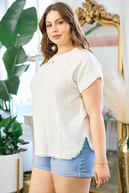 Frayed Gauze Top