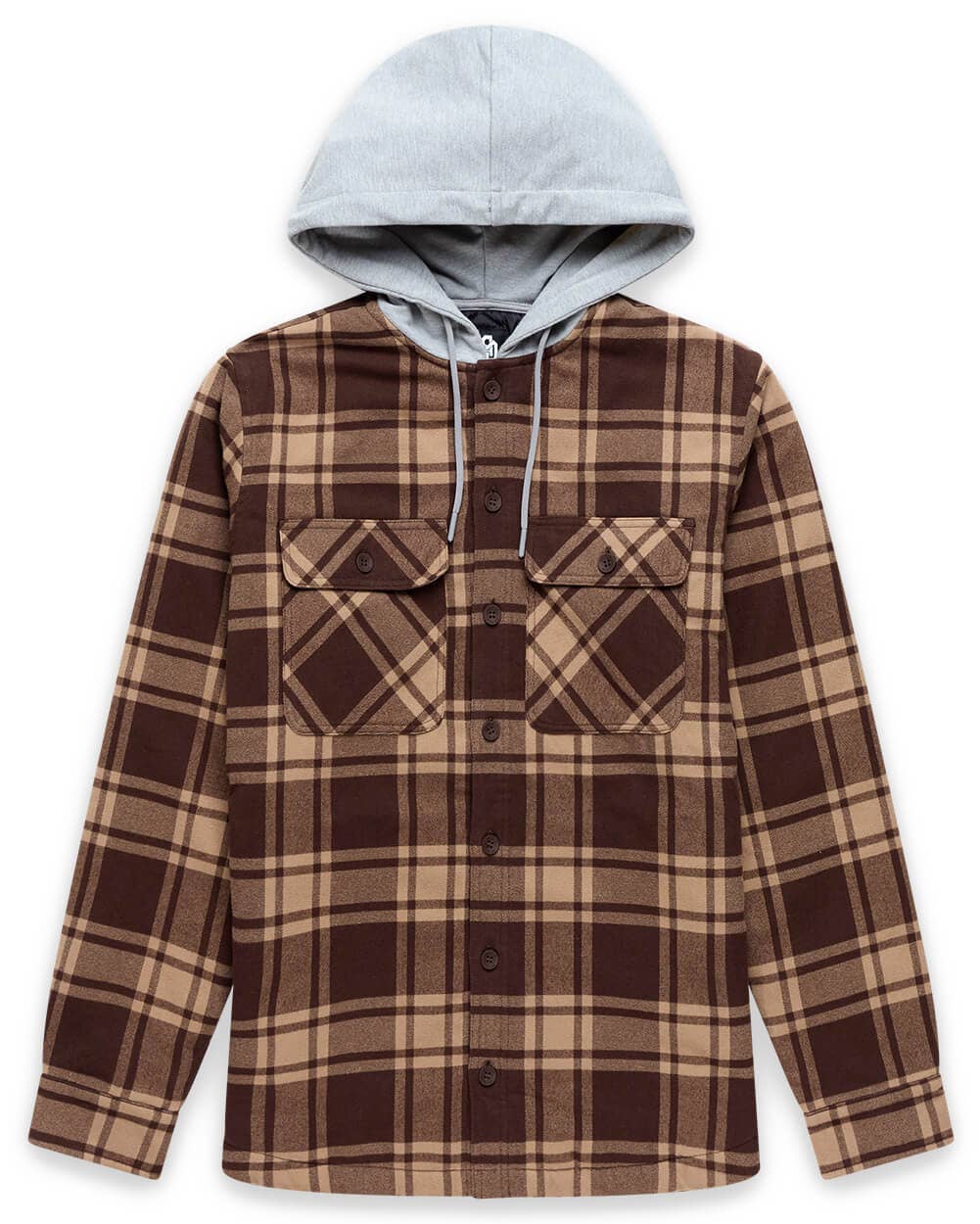 Men's Hooded Flannel Zip-Up Shirt Jacket