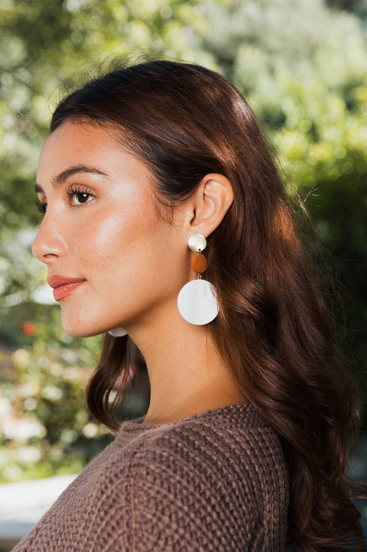 Eco-Friendly Boho Chic Shell and Wood Earrings