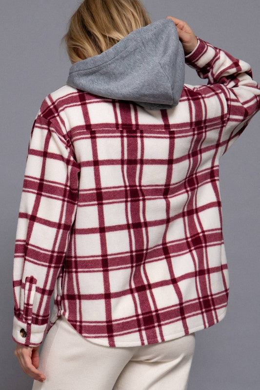 Plaid Hoodie Fleece Jacket