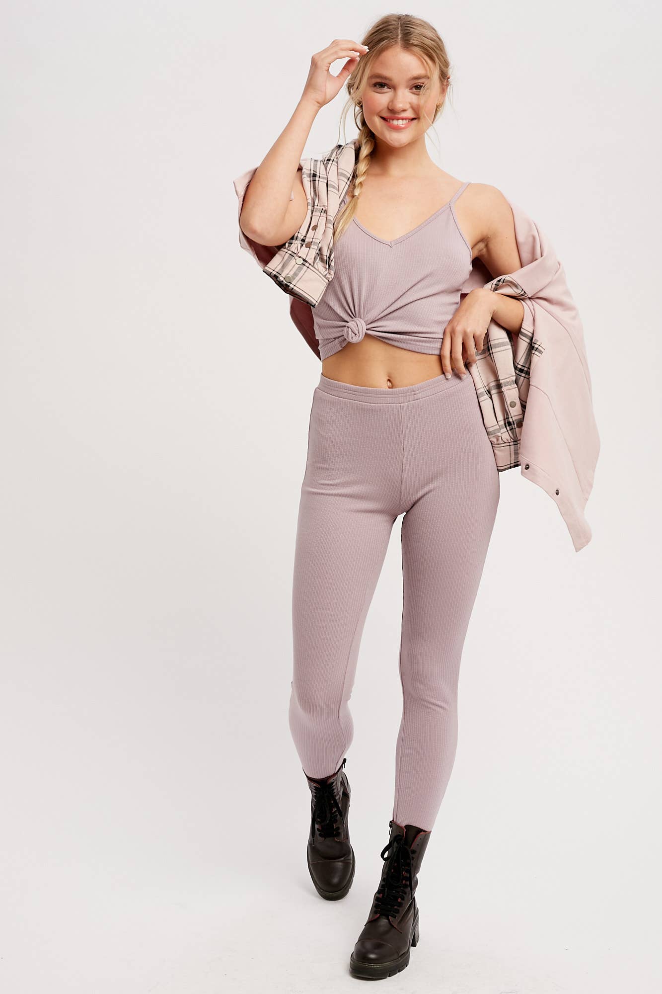 Ribbed Knit Cami & Leggings Lounge Set