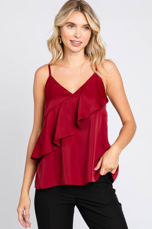 Asymmetrical Ruffle Cami Top