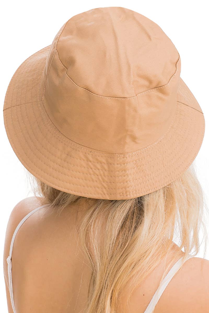 Solid Reversible Black Bottom Cotton Bucket Hat