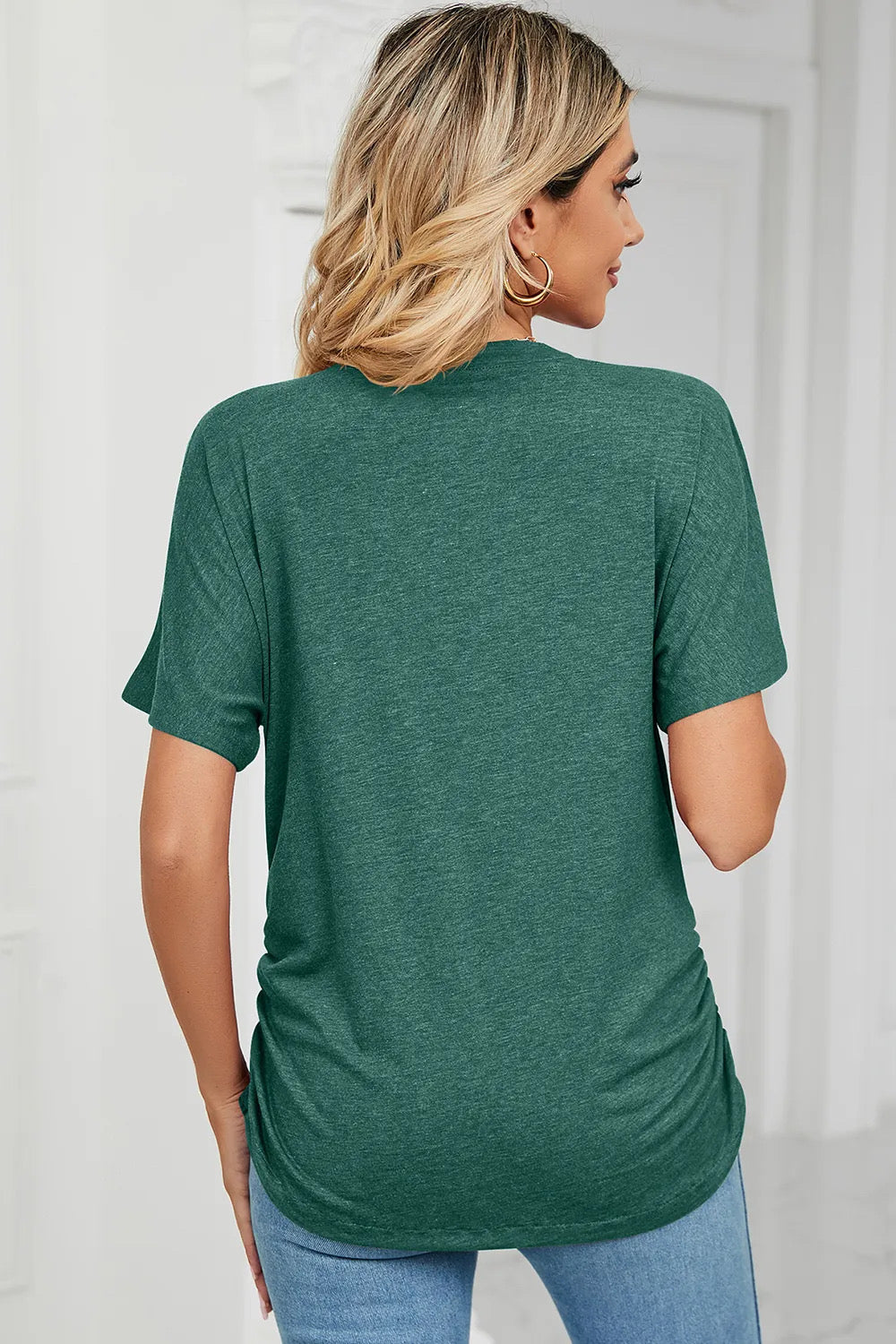 Ruched V-Neck Tee