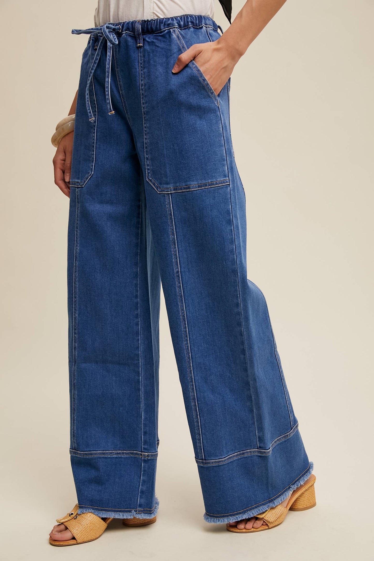 Relaxed Wide-Leg Denim Pants