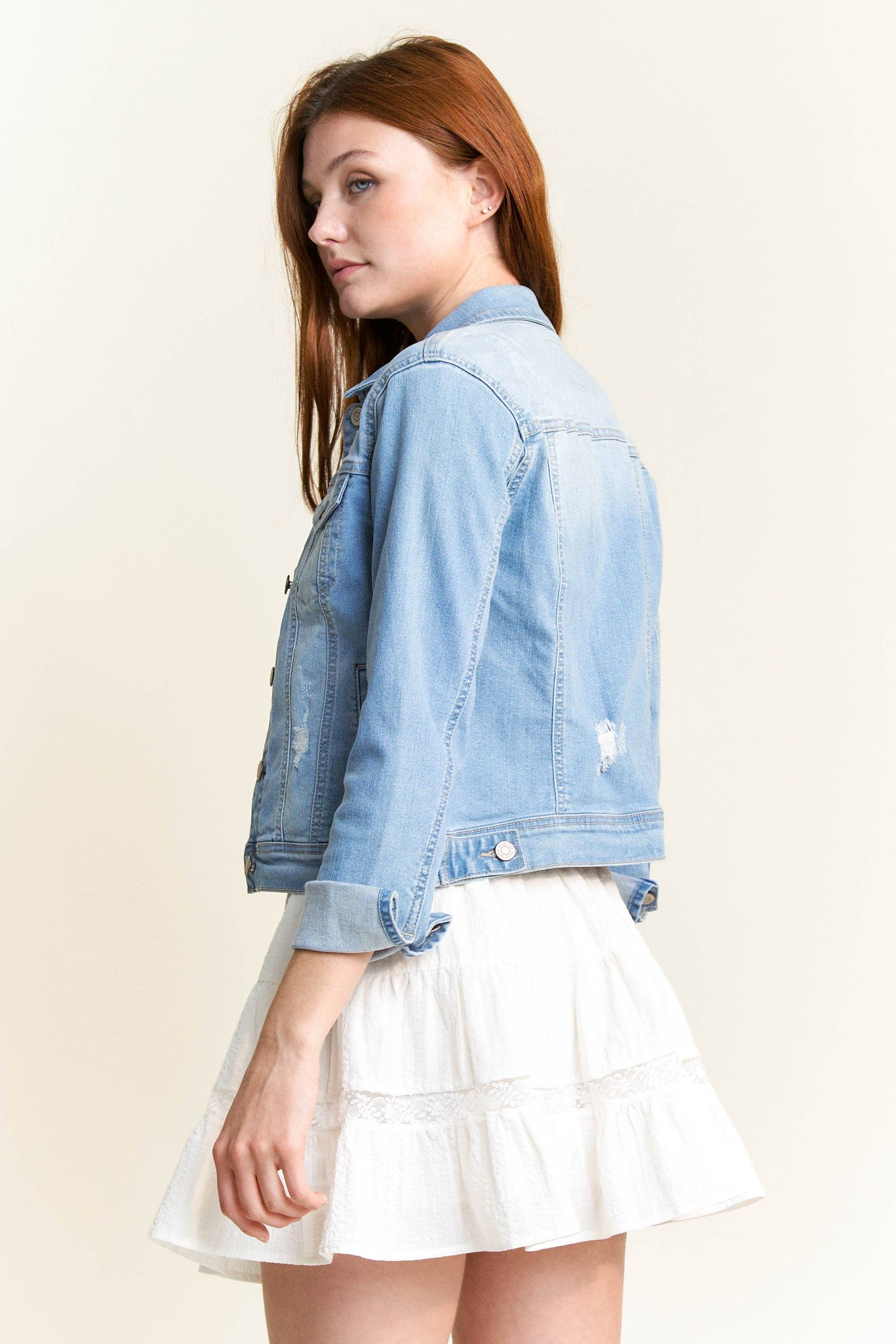 PRE PACK Classic Distressed Denim Jacket EJ2053