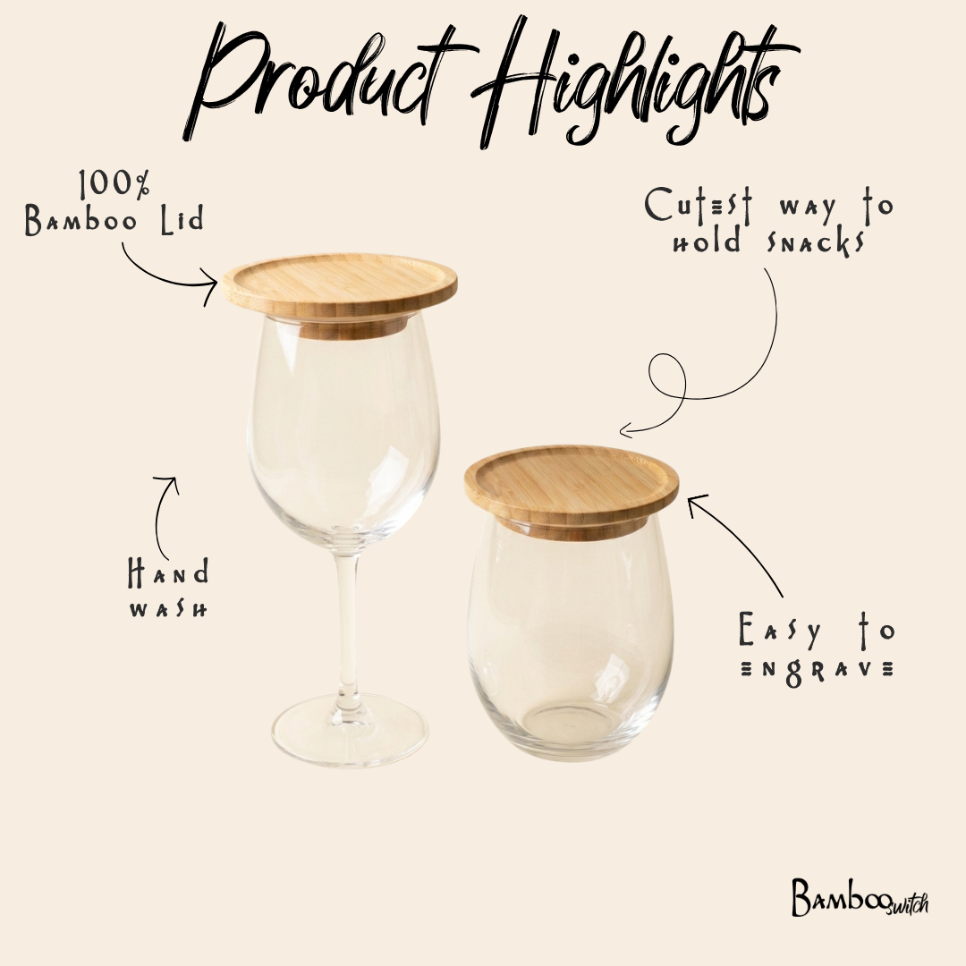 Bamboo Wine Glass Charcuterie Topper