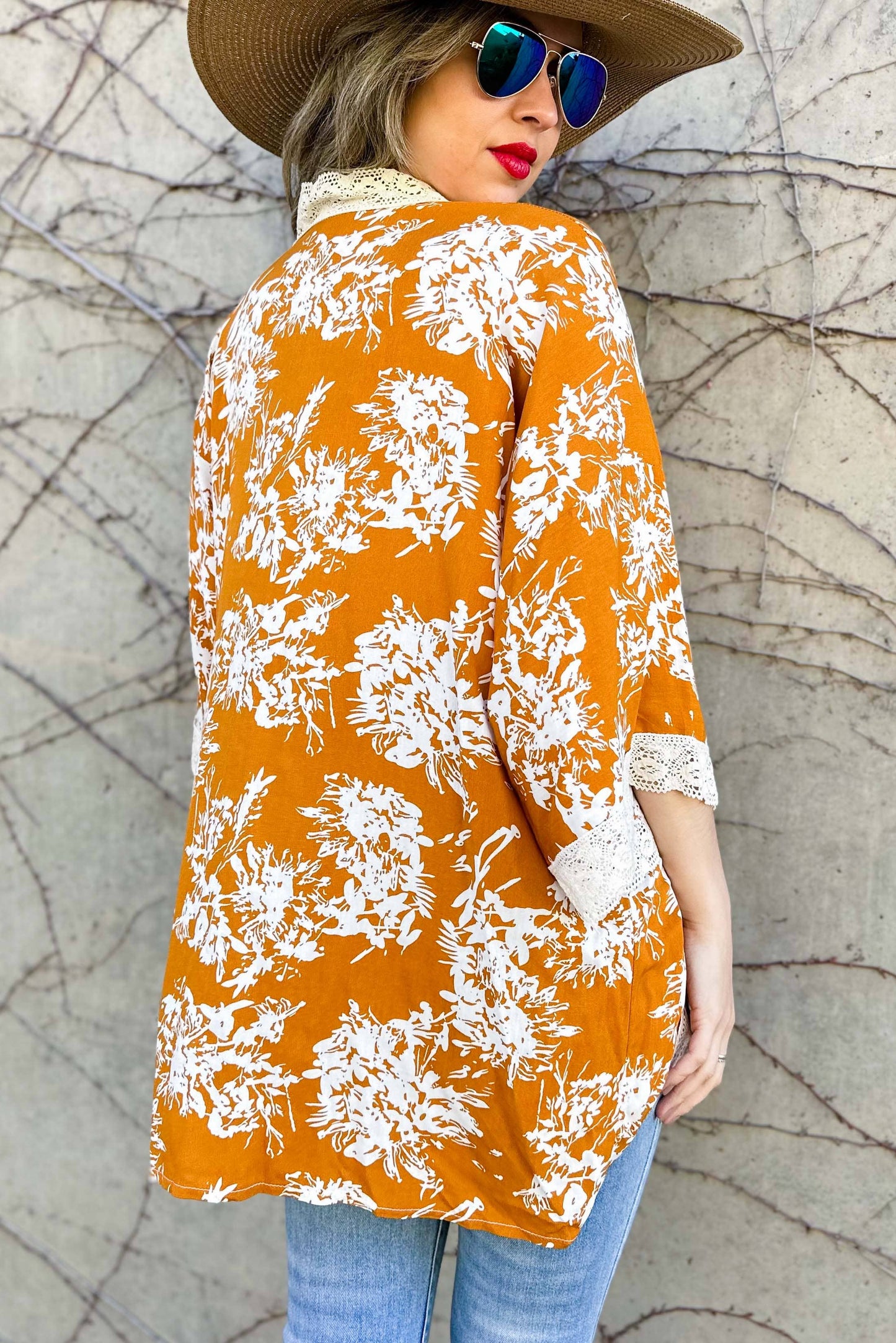 Copper Floral Kimono