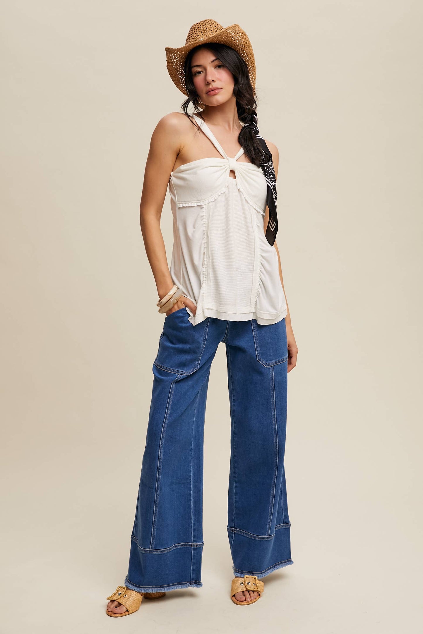 Relaxed Wide-Leg Denim Pants