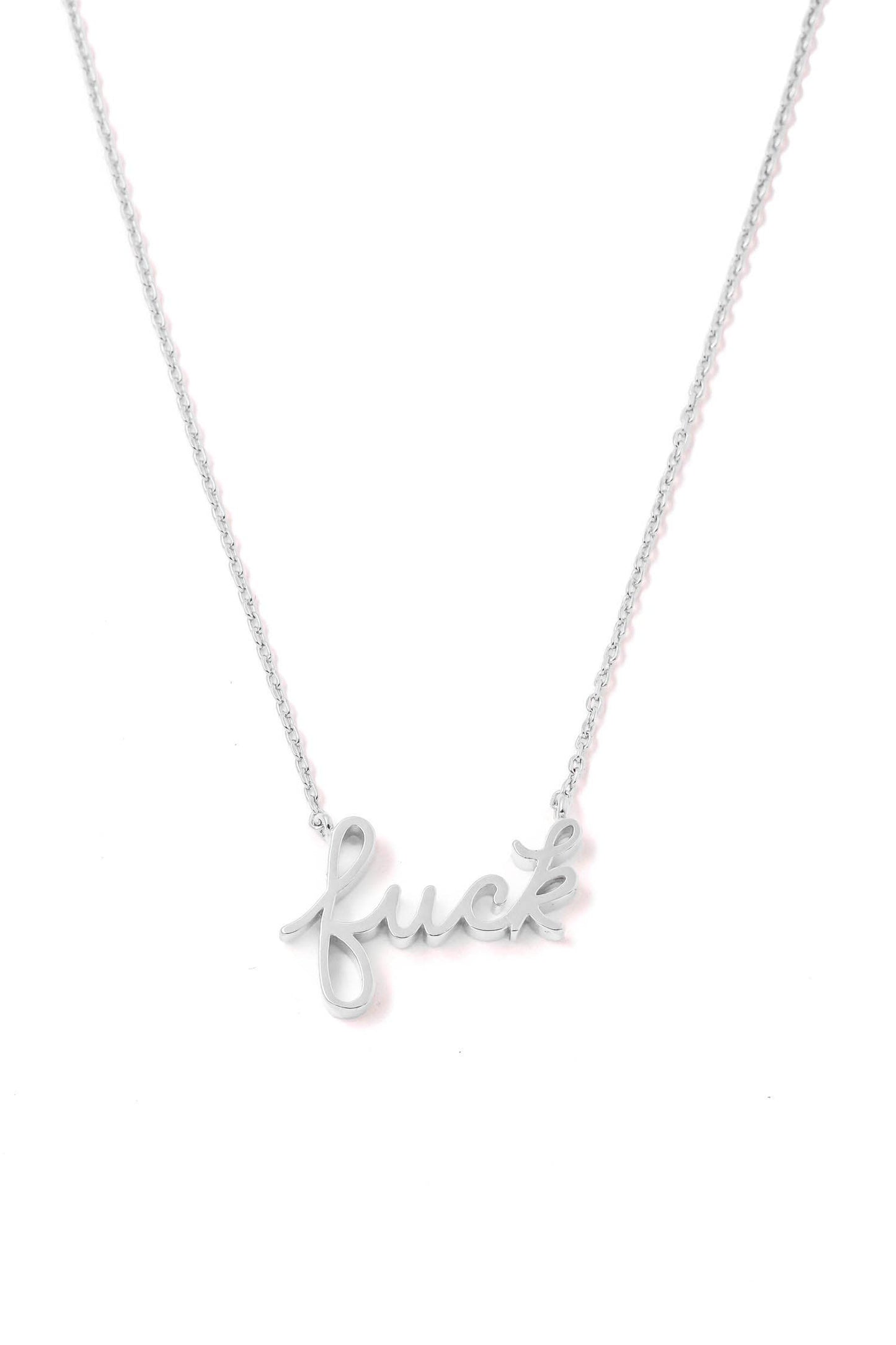Handwritten Fuck Pendant Necklace
