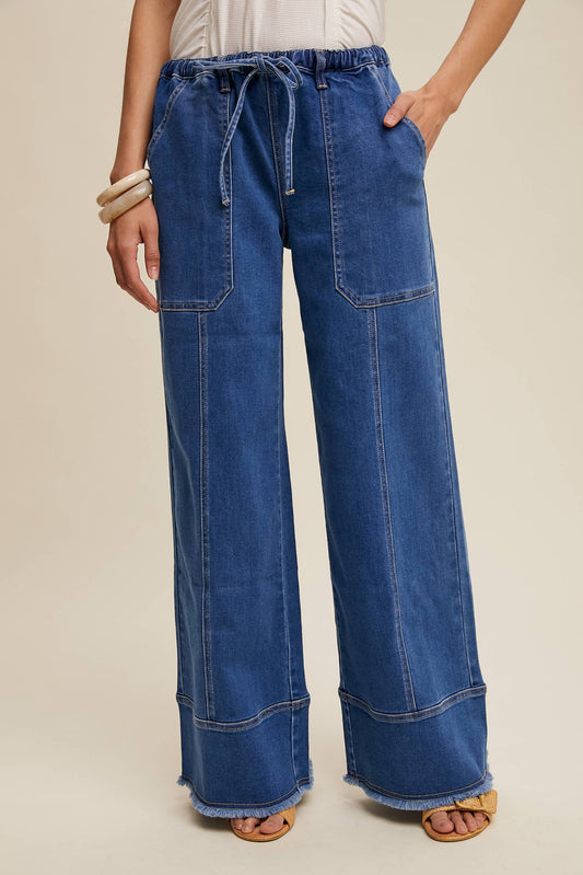 Relaxed Wide-Leg Denim Pants