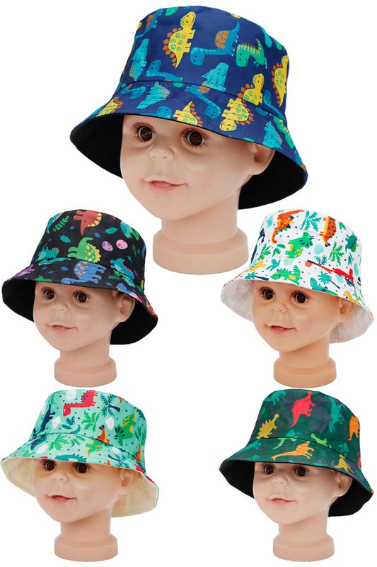 Kids Dinosaur Land Polyester Bucket Hat