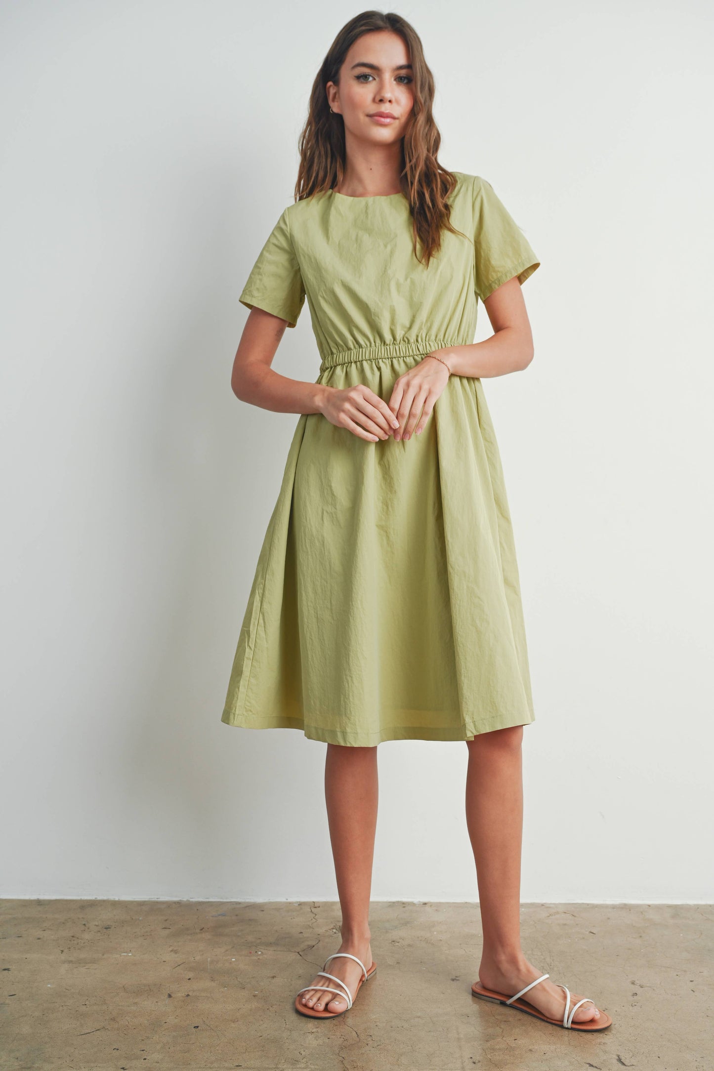 Short Sleeve Fall Midi Dress