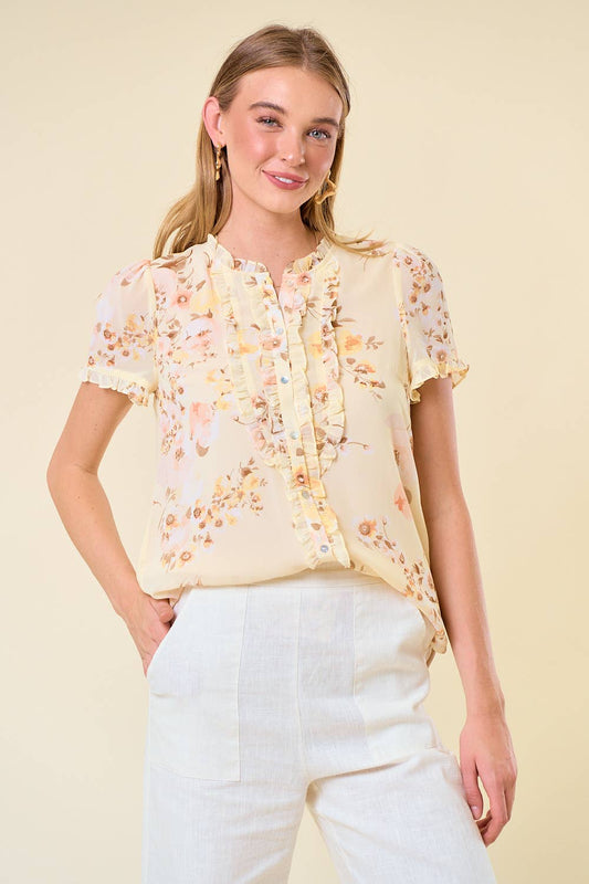 Frilled Button Down Blouse