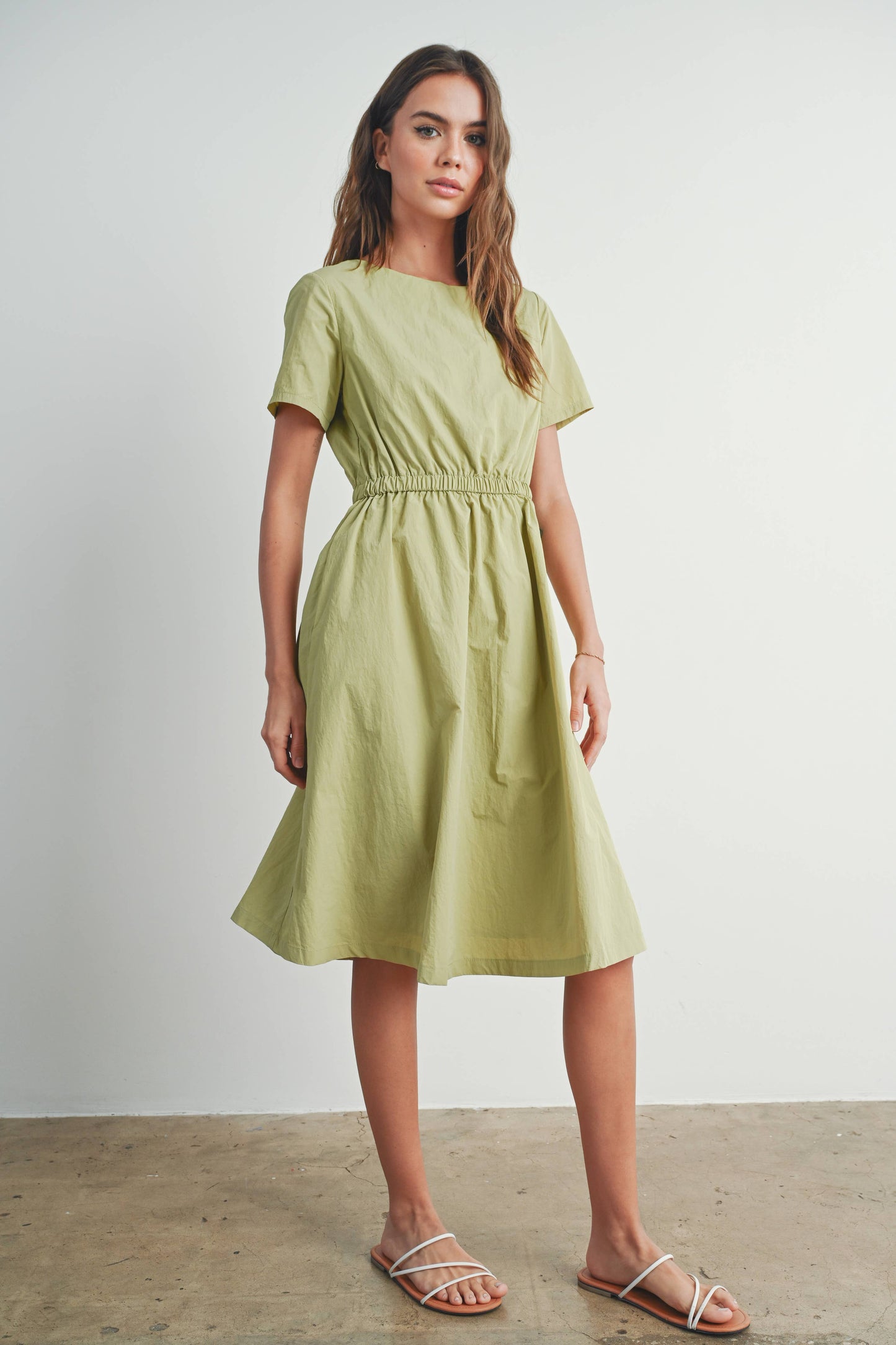 Short Sleeve Fall Midi Dress