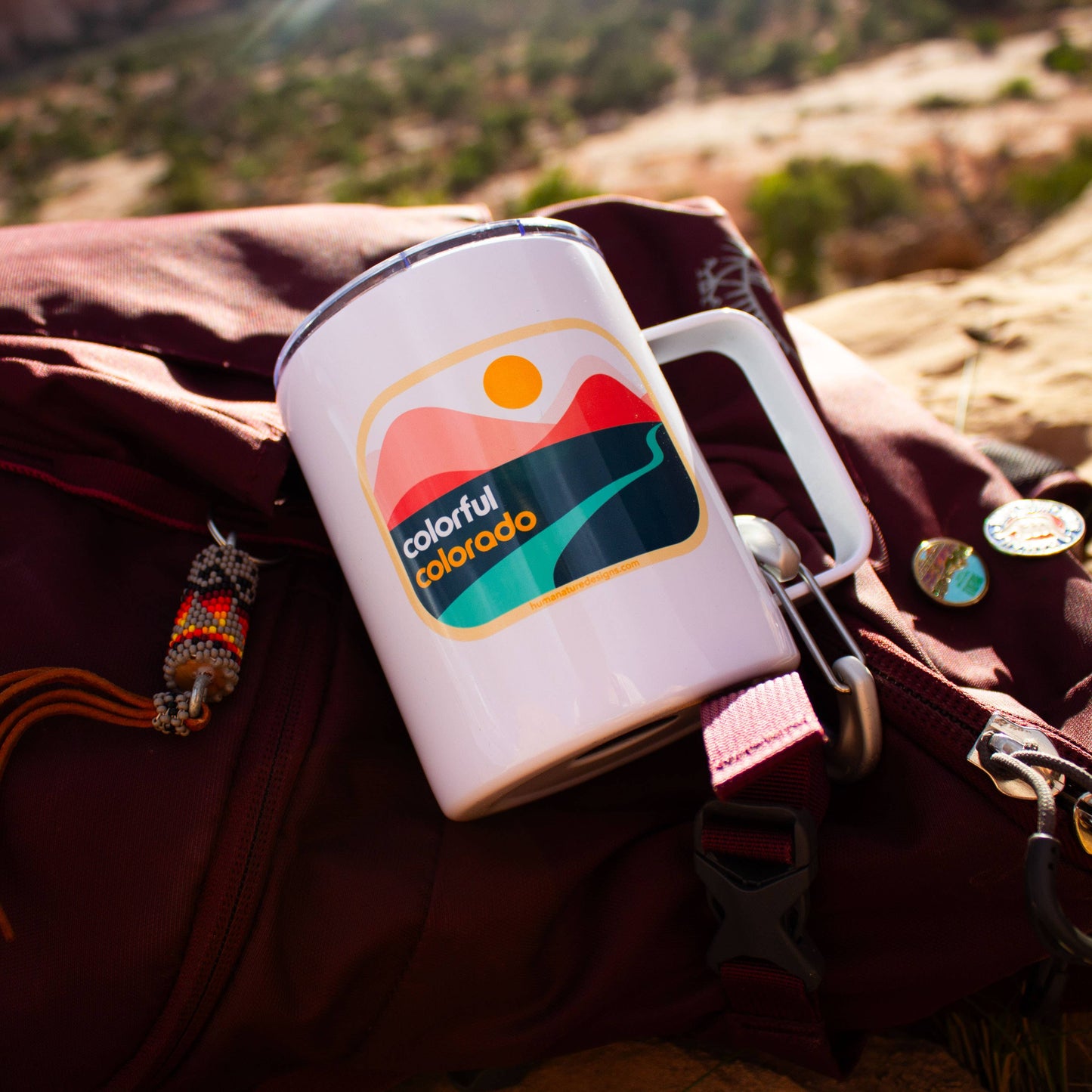 Colorful Colorado Travel Mug - Stainless Steel 12 oz