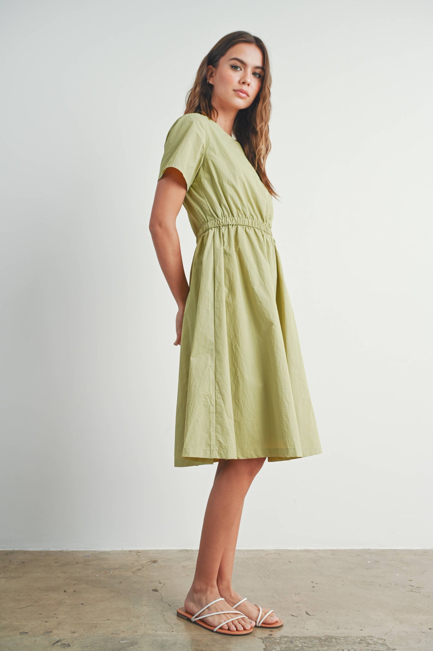 Short Sleeve Fall Midi Dress
