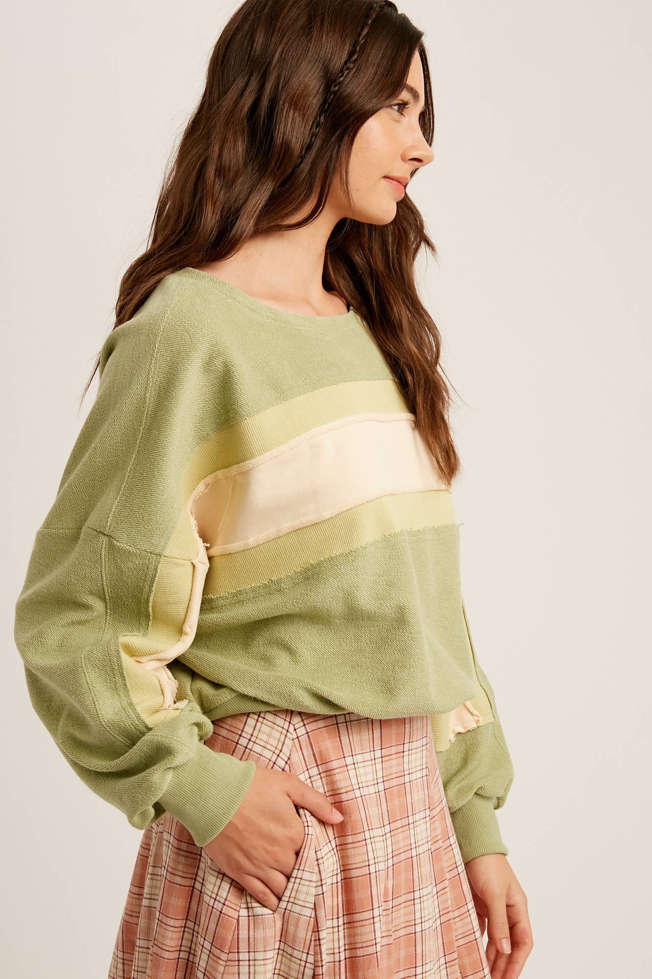Colorblock Striped Knit Pullover