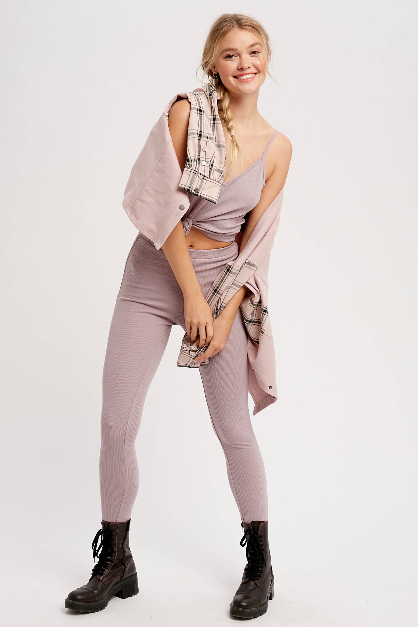 Ribbed Knit Cami & Leggings Lounge Set