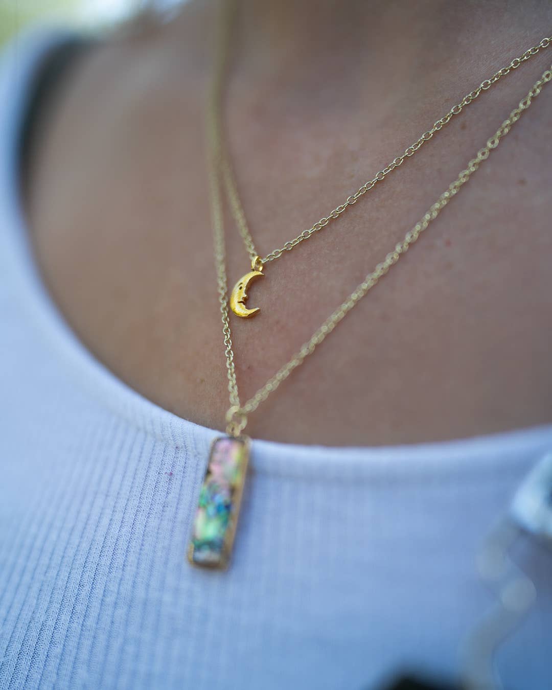 Abalone Shell Necklace 14k Gold Plated