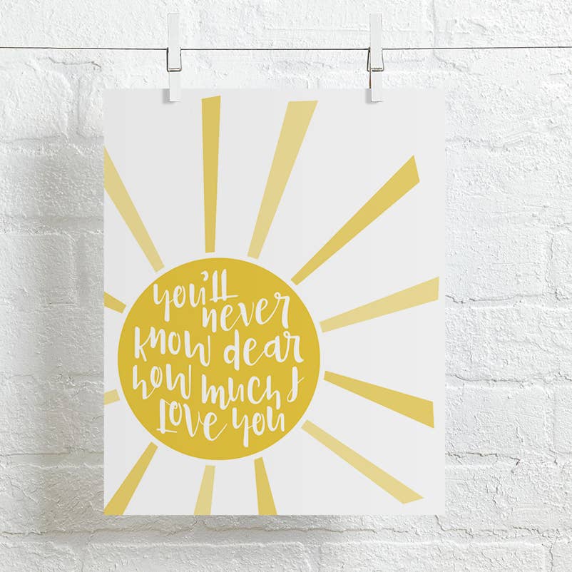 You Are My Sunshine - song lyric art print music poster
