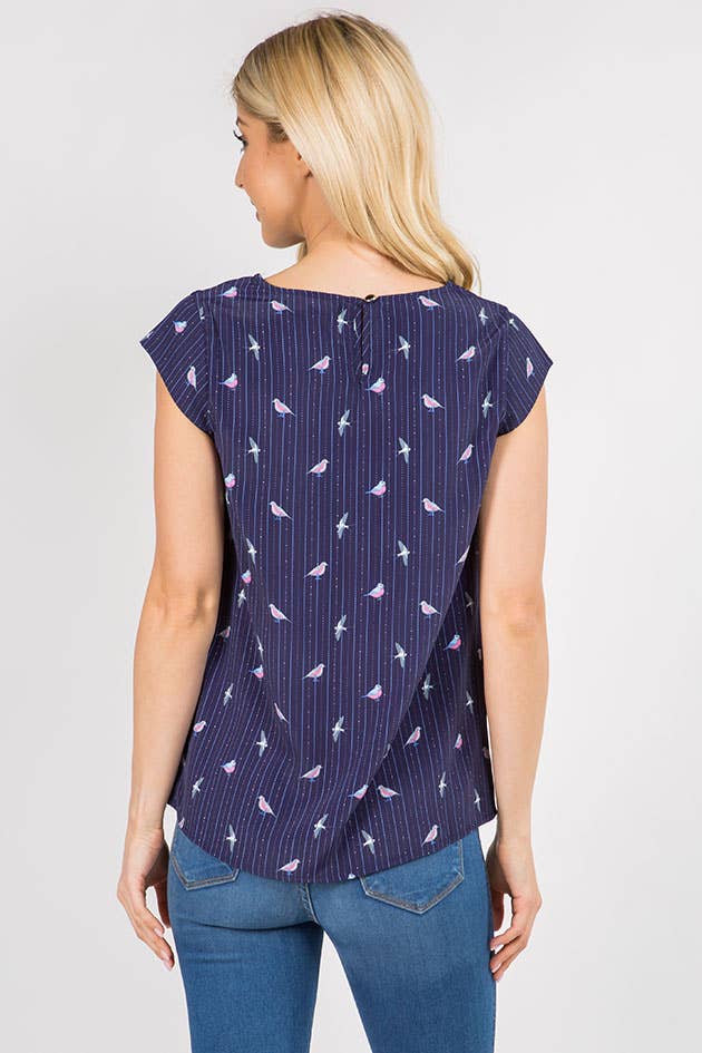 Swallow Bird Print Top