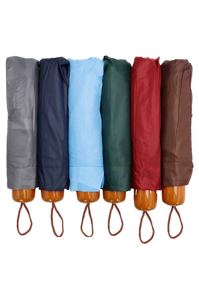 Solid 8-Panel 3-Fold Manual Compact Umbrella