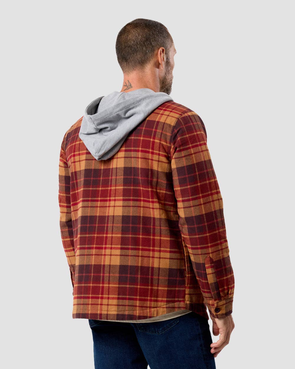 Men's Hooded Flannel Zip-Up Shirt Jacket