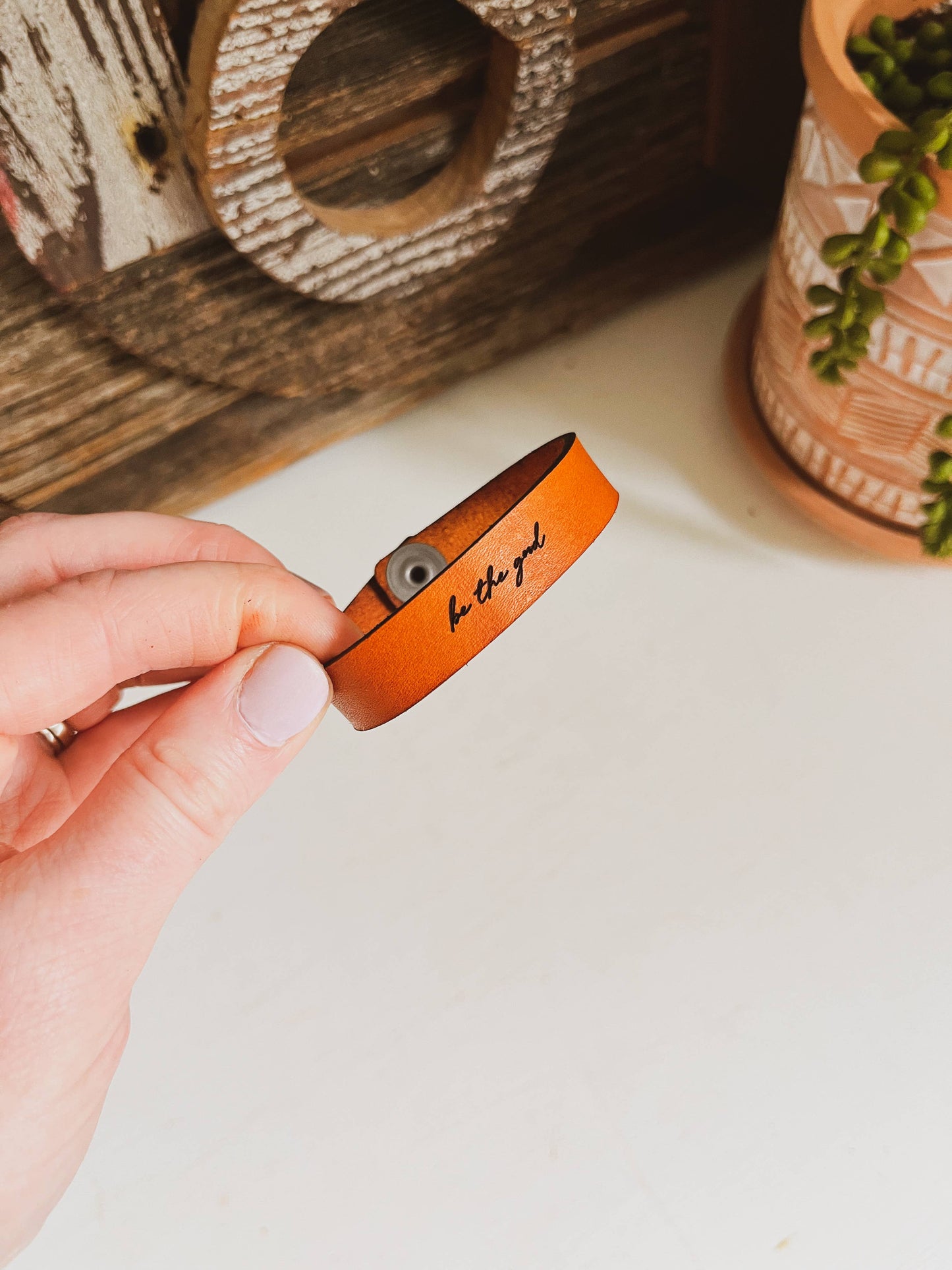 Leather Cuff Bracelet - Be The Good