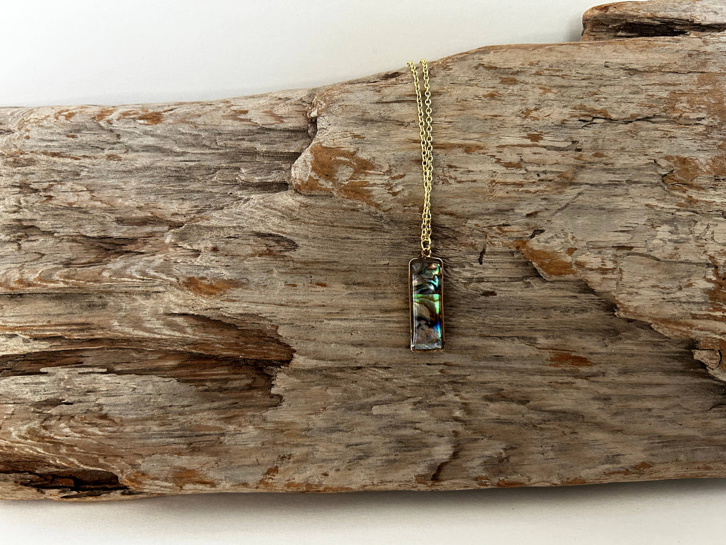 Abalone Shell Necklace 14k Gold Plated