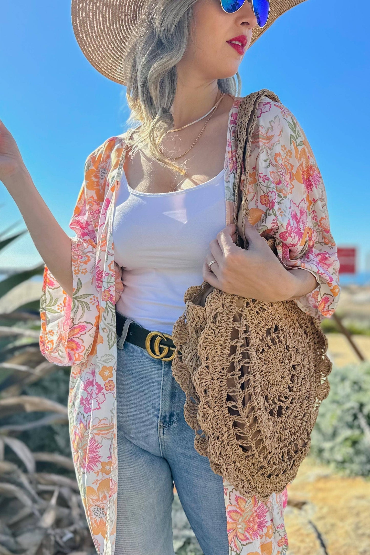 Summer Straw Tote Bag